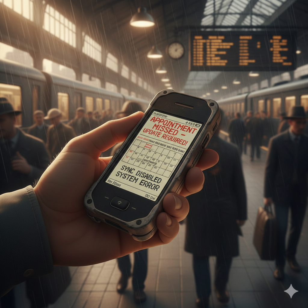 Smartphone with error on show calendar