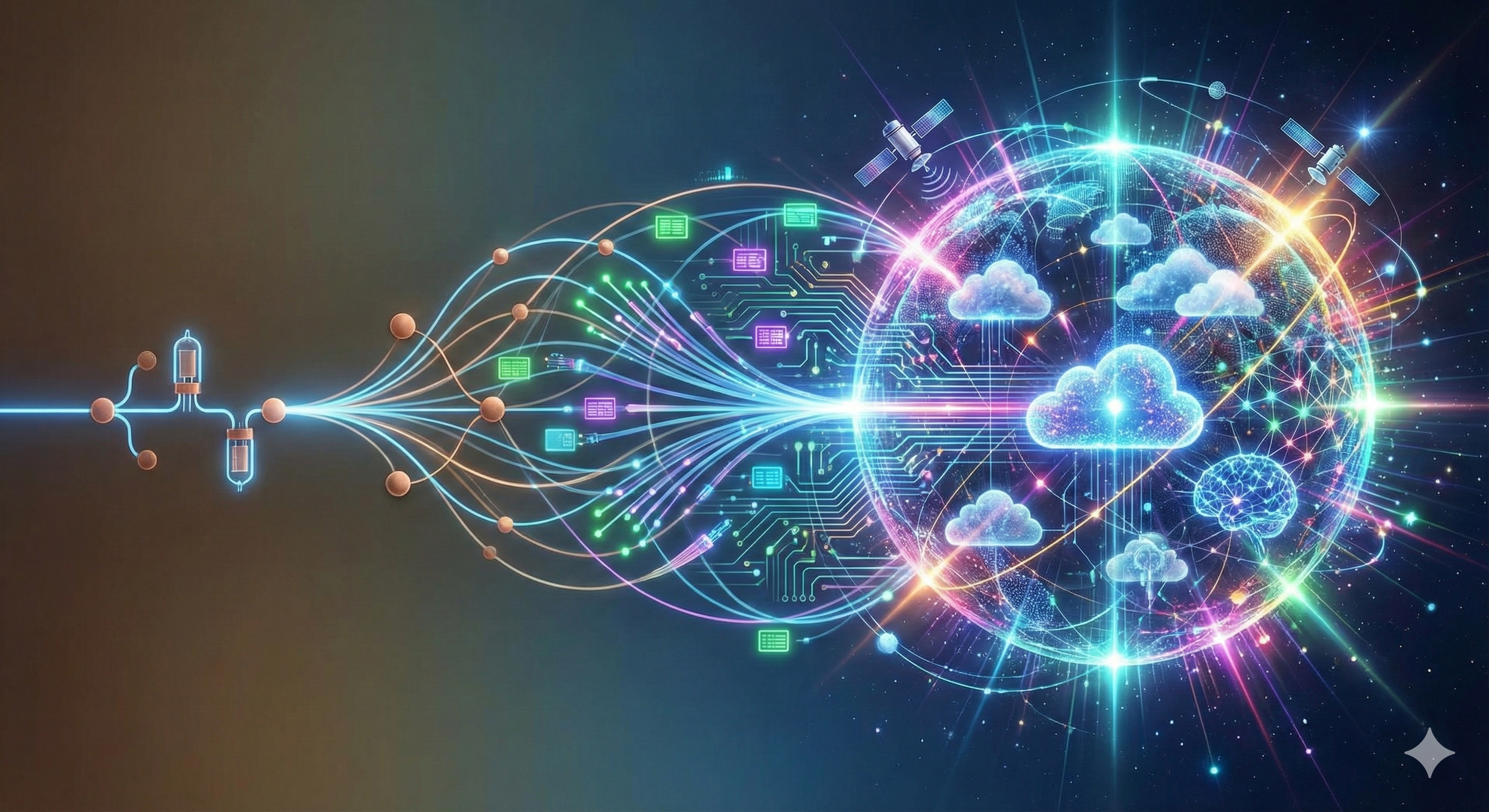 Internet evolution bastract image of lines linking to a network